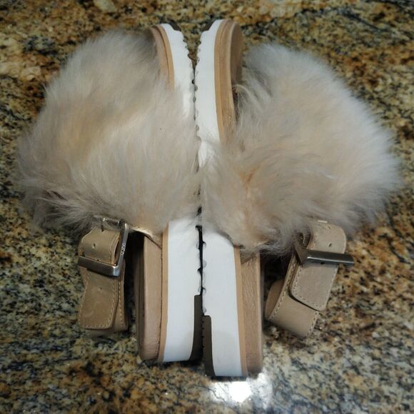 Ugg Australia 6.5 Womens Holly Soft Ochre 1019870 Casual Fashion Fur Sandal Shoe - Picture 6 of 8